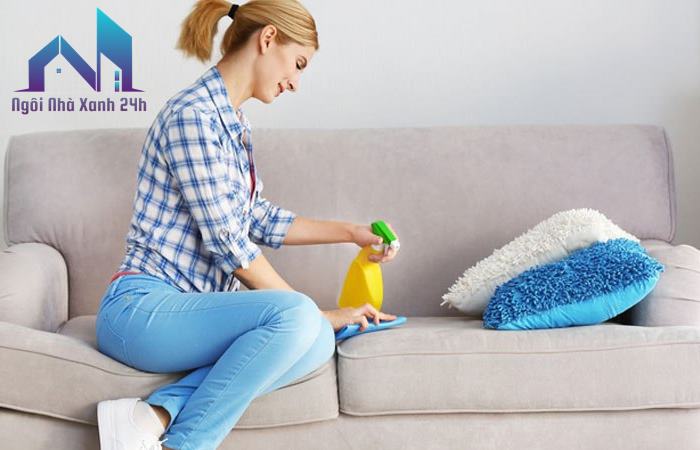 Cách làm sạch ghế sofa vải bố không cần nước
